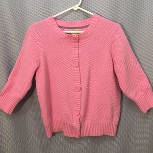 LL Bean Pink Cardigan Sweater sz med